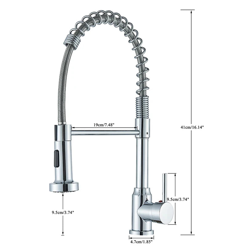 Wanmivezlo Chrome Pull Down Kitchen Faucet With Spray Head
