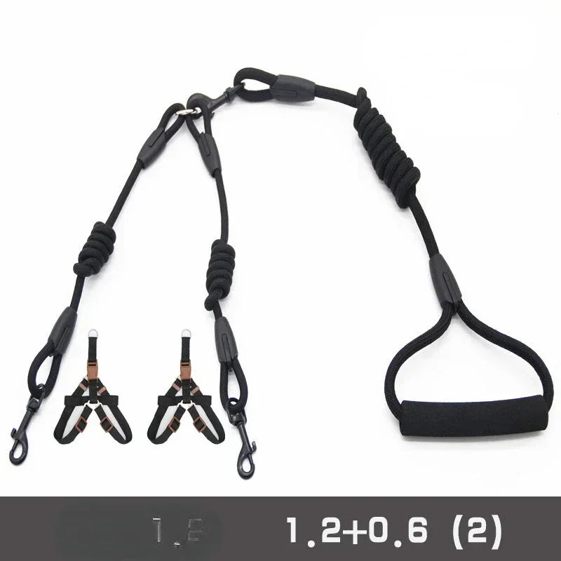 Guangdong Double Nylon Dog Leash With Twin Coupler