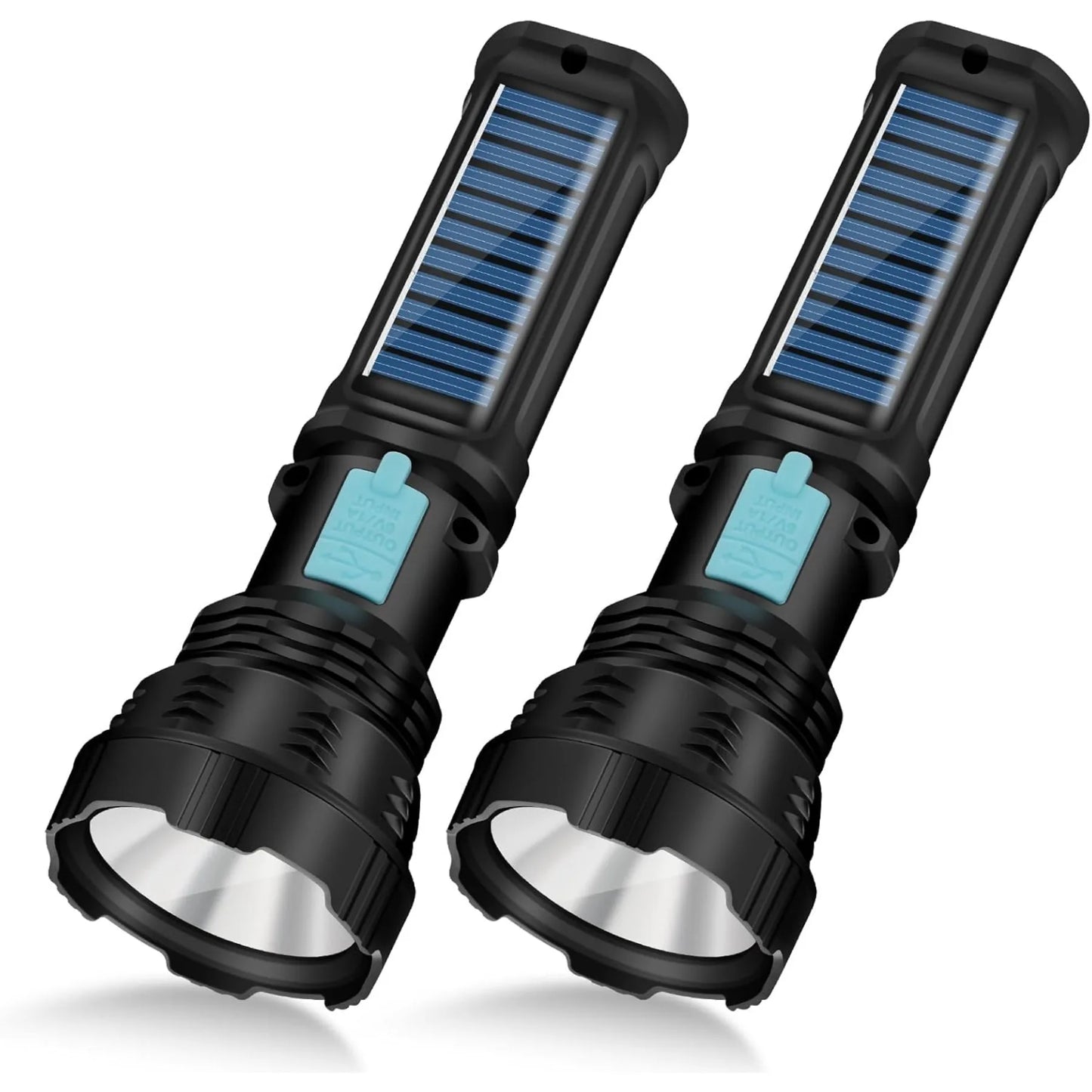Electric Solar Handheld Flashlight With 2000mAh Battery