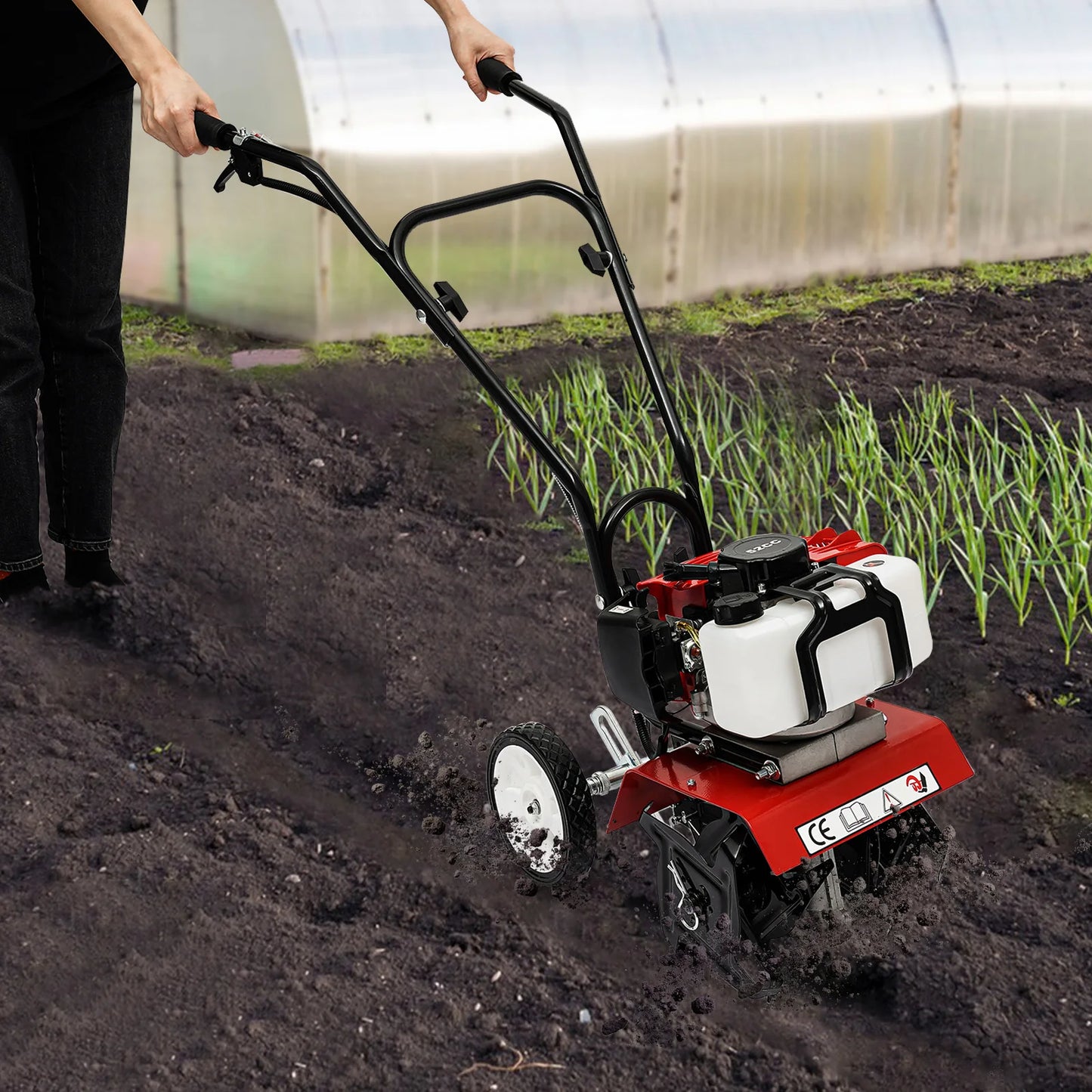 Bymaocar 52cc 1700W Garden Tiller Cultivator Rototiller