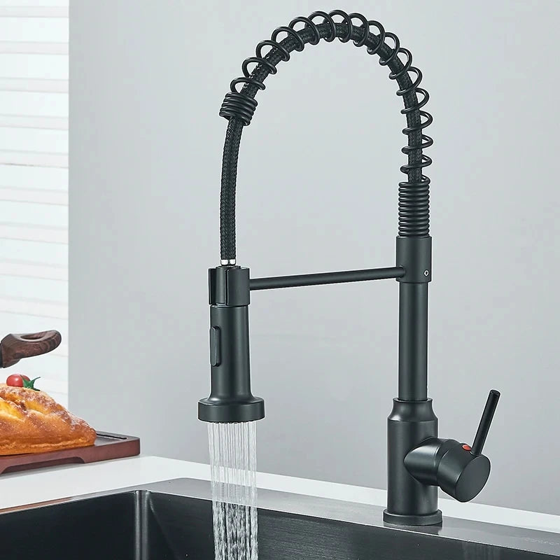 Wanmivezlo Chrome Pull Down Kitchen Faucet With Spray Head