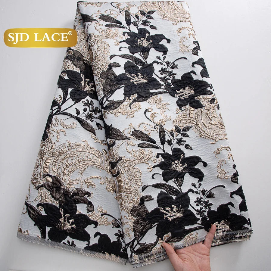 SJD LACA Nigerian Brocade Lace Damask Jacquard Fabrics
