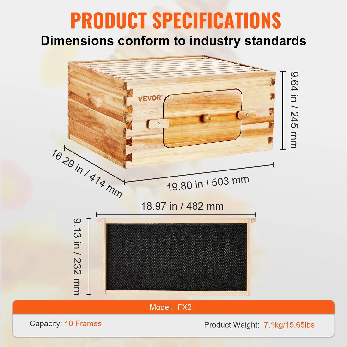 SucceBuy Natural Cedar Langstroth Beehive Deep Box Kit