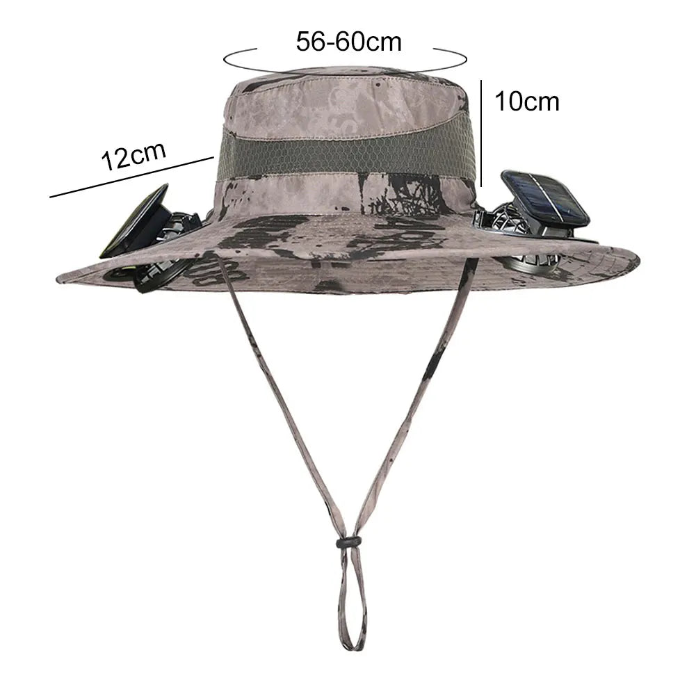 Guangdong Solar Powered Fan Hat UV Protection Wide Brim