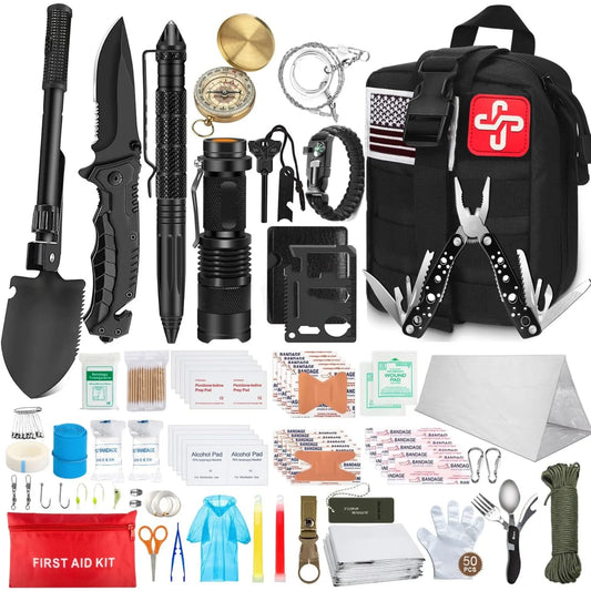 Hign-Concerned 238Pcs Emergency Survival Kit Molle Pouch