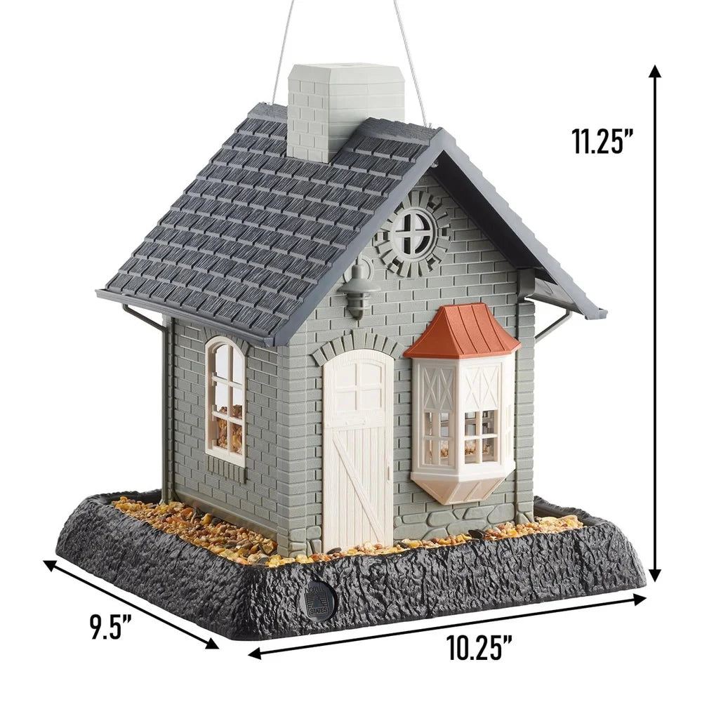 Wild Bird Hopper Feeder Squirrel Proof 4 Port Perch Station