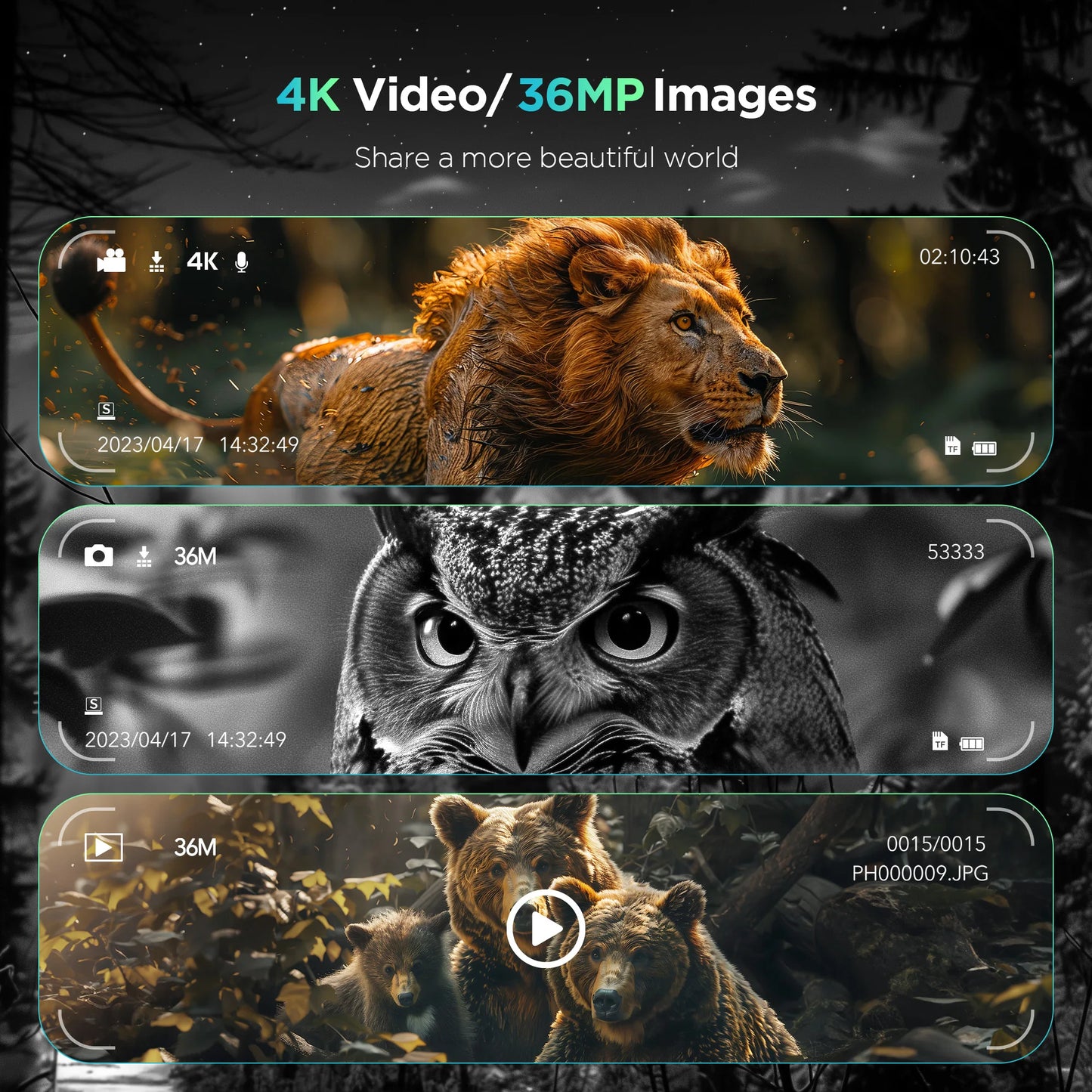 DIYIMINE Night Vision Binoculars 8X Digital Zoom IR