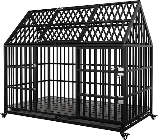 DAFIFY Heavy Duty Dog Crate Indestructible Metal Kennel