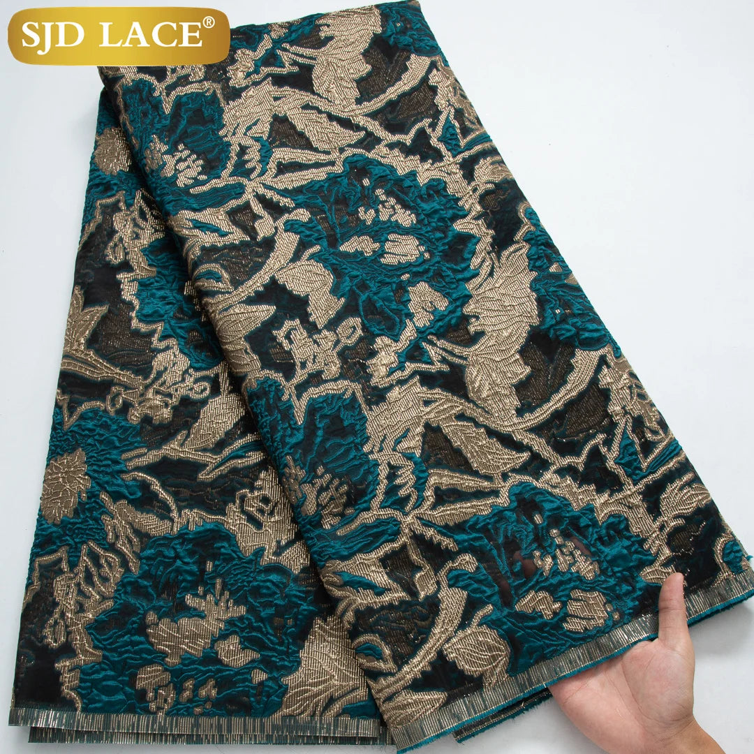 SJD LACA Nigerian Brocade Lace Damask Jacquard Fabrics
