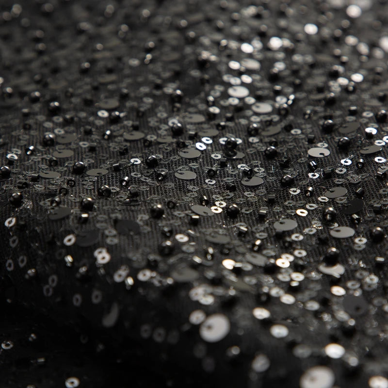 High Quality Silver Sequins Tulle Lace Fabric for Bridal Wear