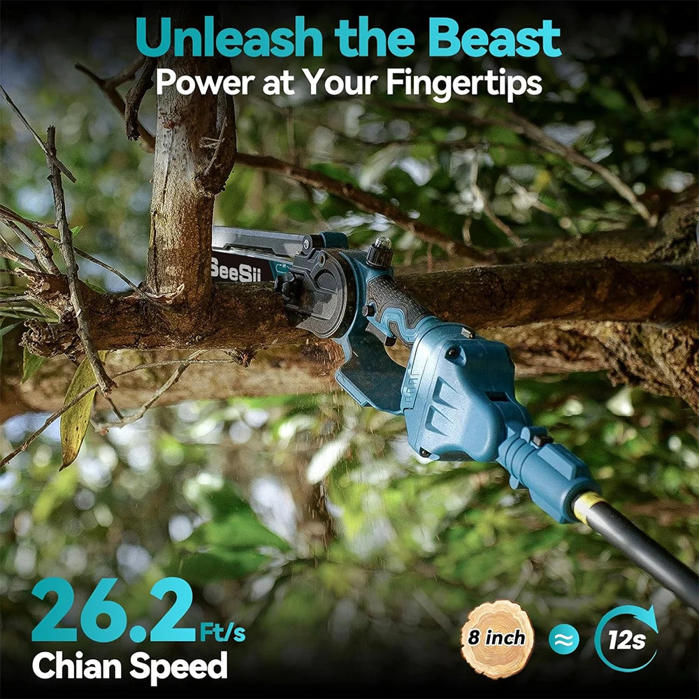 Seesii 2in1 Cordless Pole Saw And Chainsaw For Trees