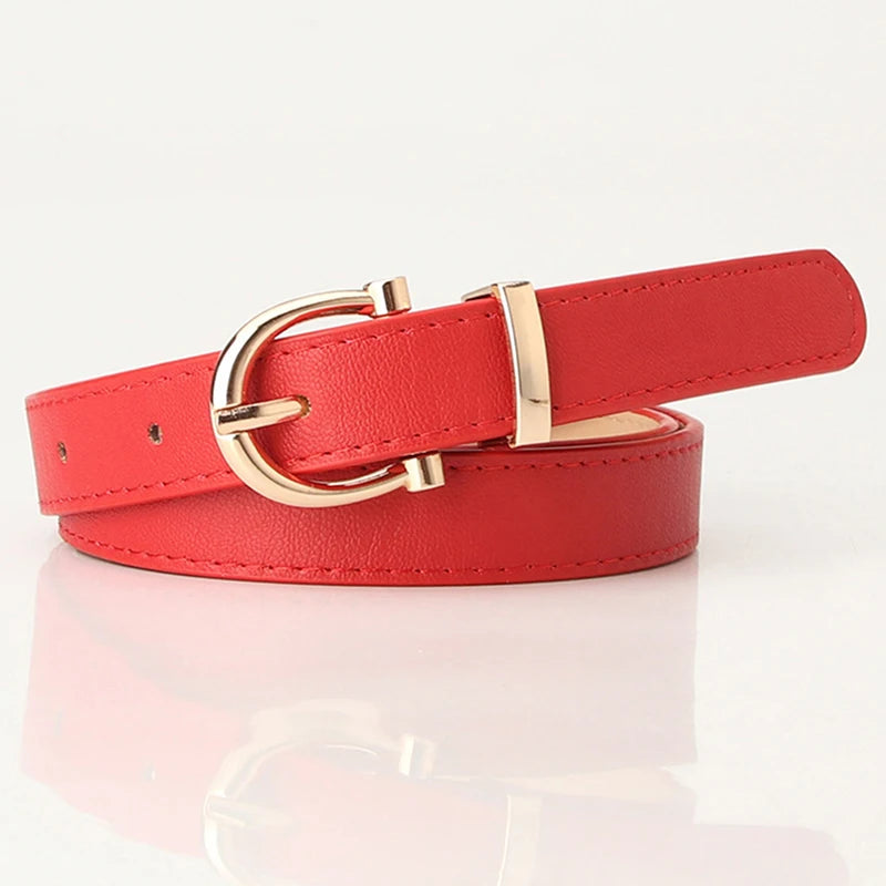 Classic PU Leather Women Belt Buckle Waist Dress Accessory