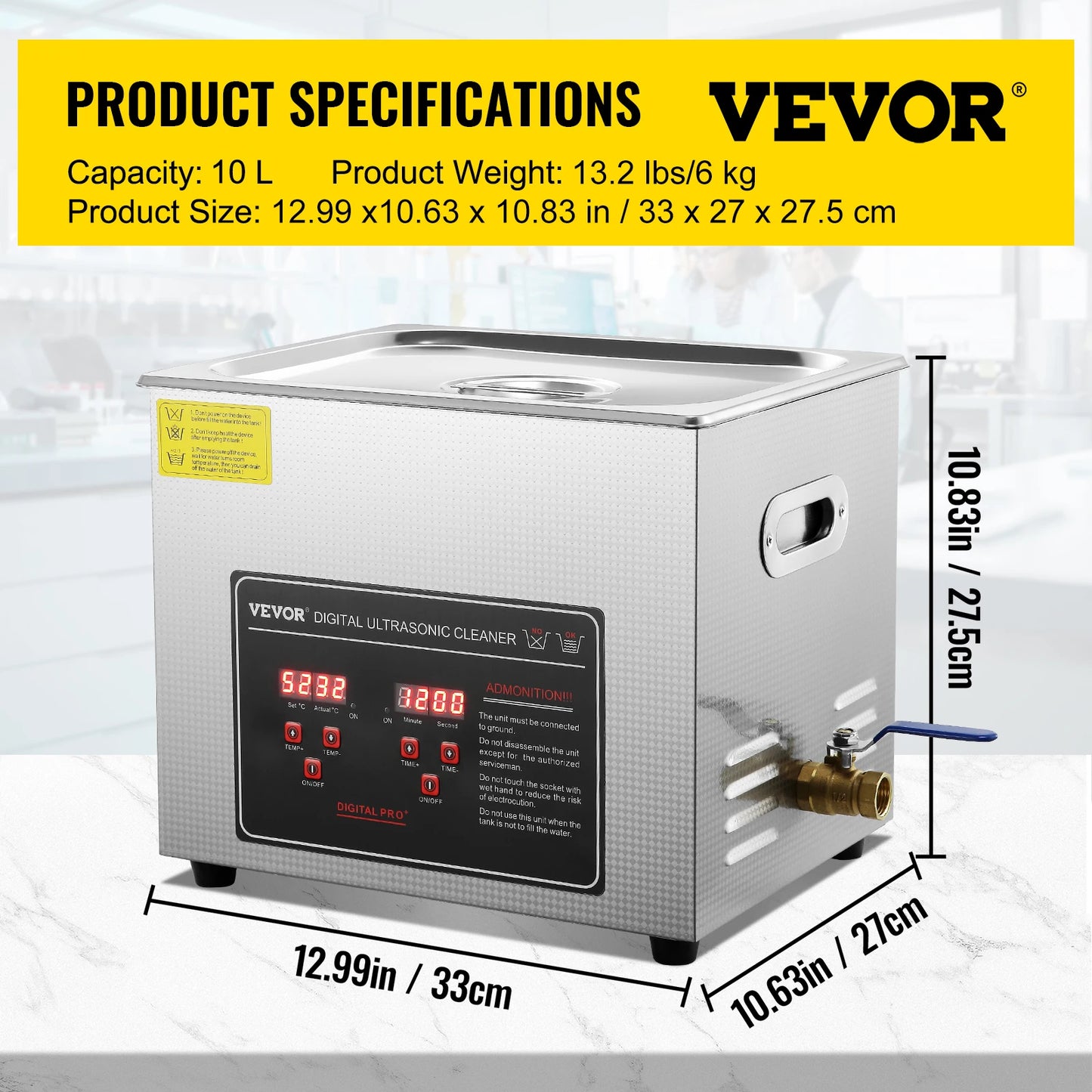 VEVOR Ultrasonic Cleaner Portable Heated Washing Machine