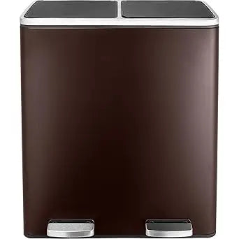 60L Dual Compartment Stainless Steel Kitchen Trash Can