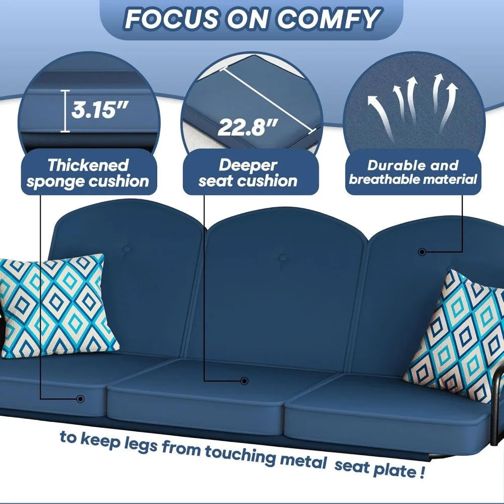 XMSJ Convertible Patio Swing Bed With Adjustable Canopy
