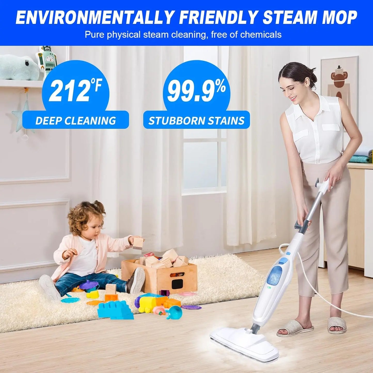DayPlus Steam Mop 1500W Two Speed Floor Cleaner Tile
