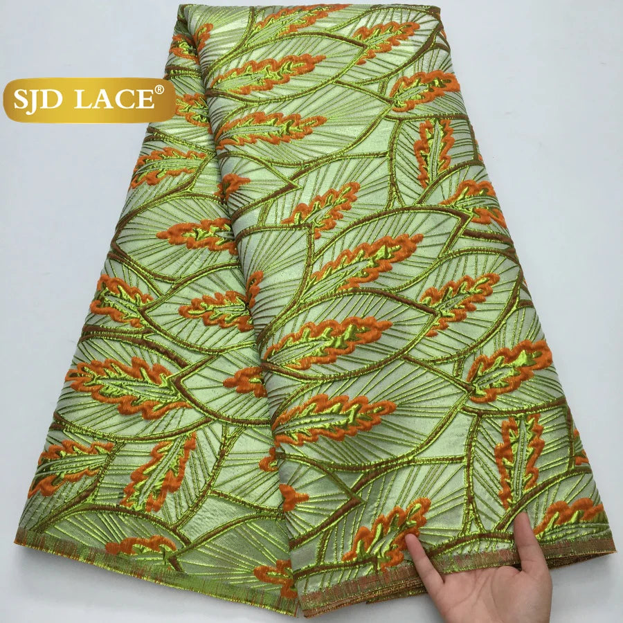 SJD LACA Nigerian Brocade Lace Damask Jacquard Fabrics