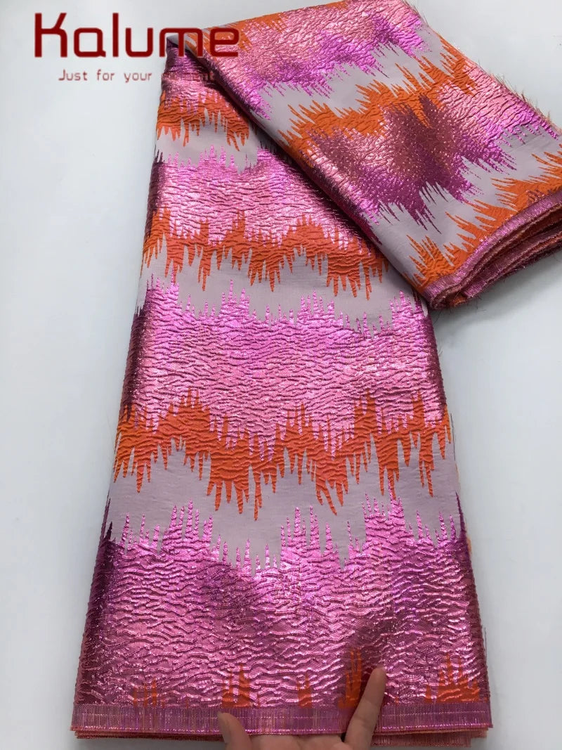 Kalume French Jacquard Lace Fabric Brocade Embroidery Women