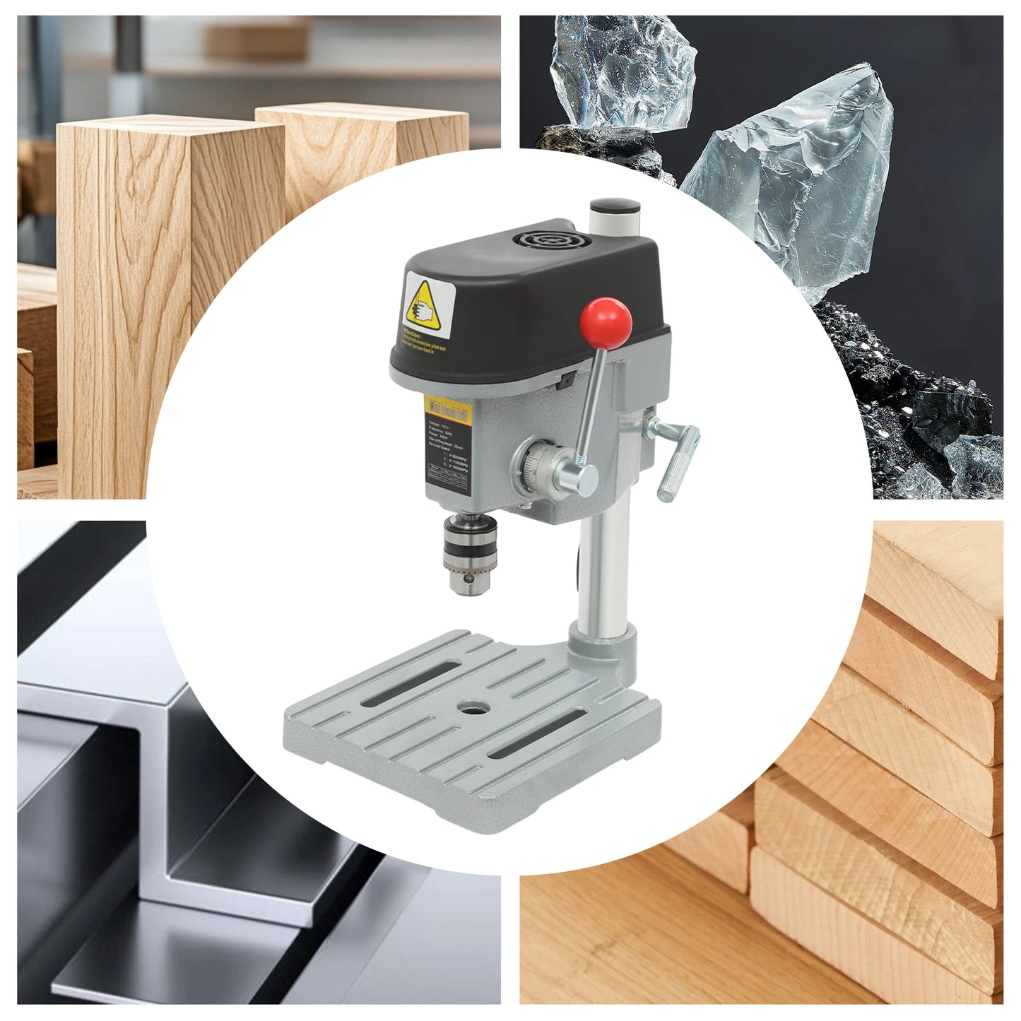 CNC Mini Benchtop Drill Press 340W 3 Speeds Metal Wood