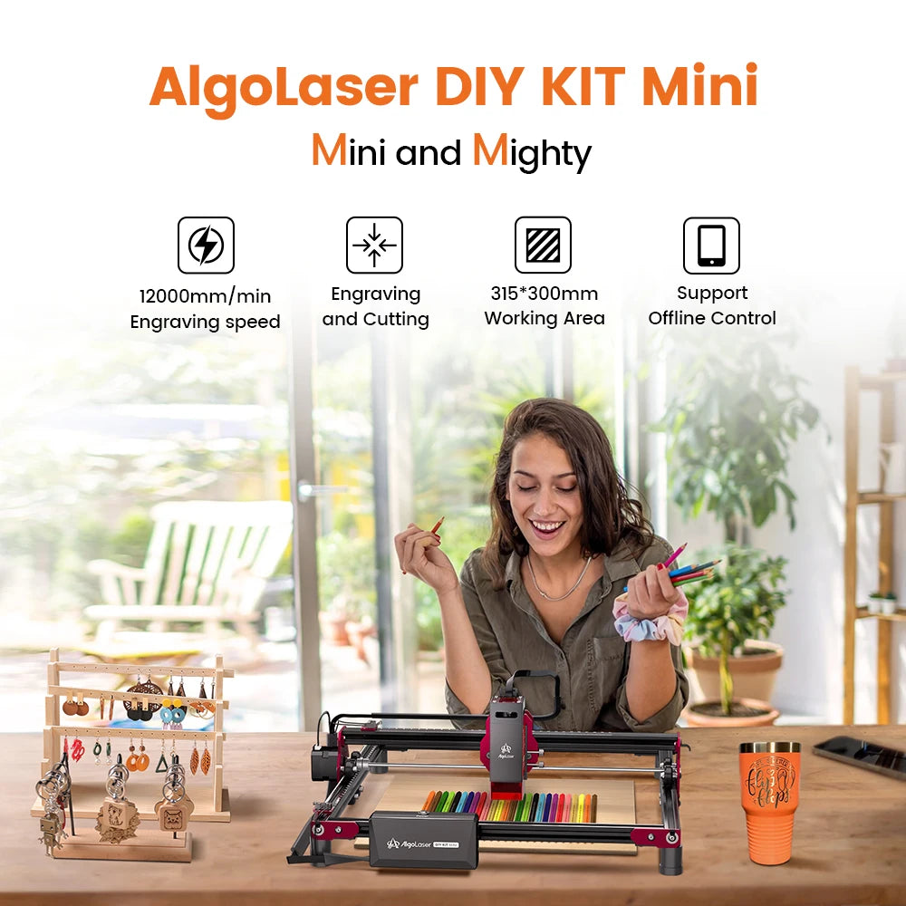 Portable AlgoLaser Mini Laser Engraver DIY Kit for Wood and Plastic