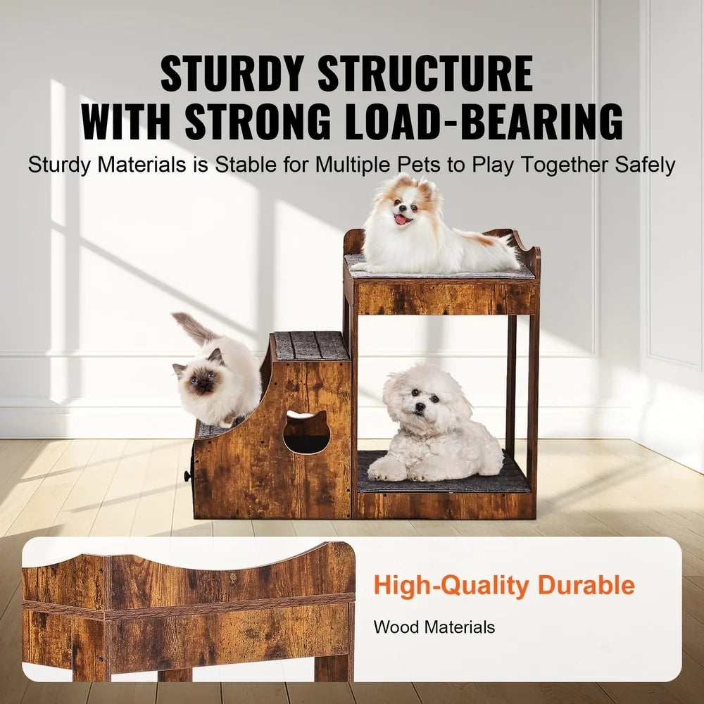 XMSJ Double Deck Pet Bed With Detachable Steps And Storage