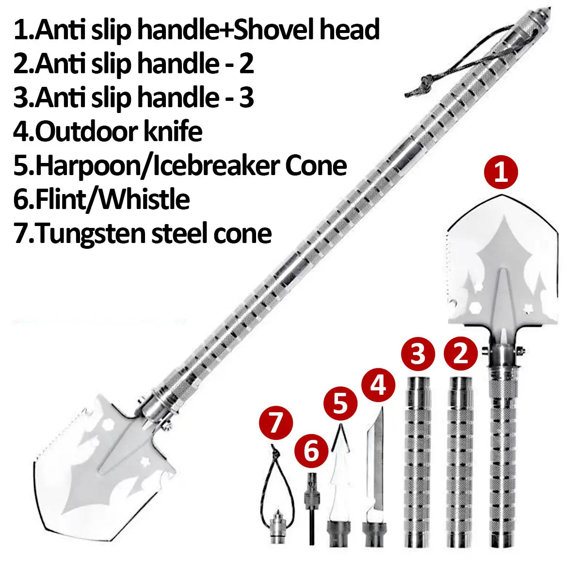 Multi Functional Detachable Military Electric Shovel Tool