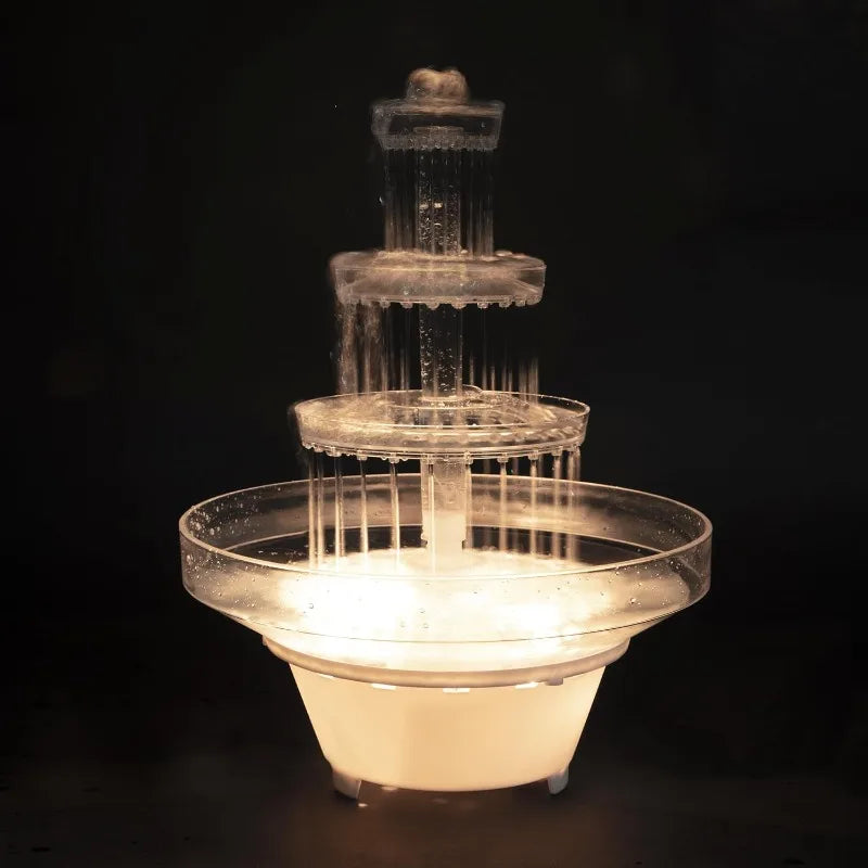 Hign-concerned Lighted Plastic Wedding Fountain Centerpiece
