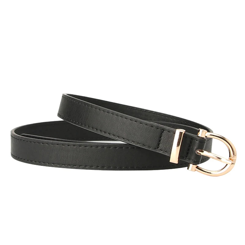 Classic PU Leather Women Belt Buckle Waist Dress Accessory