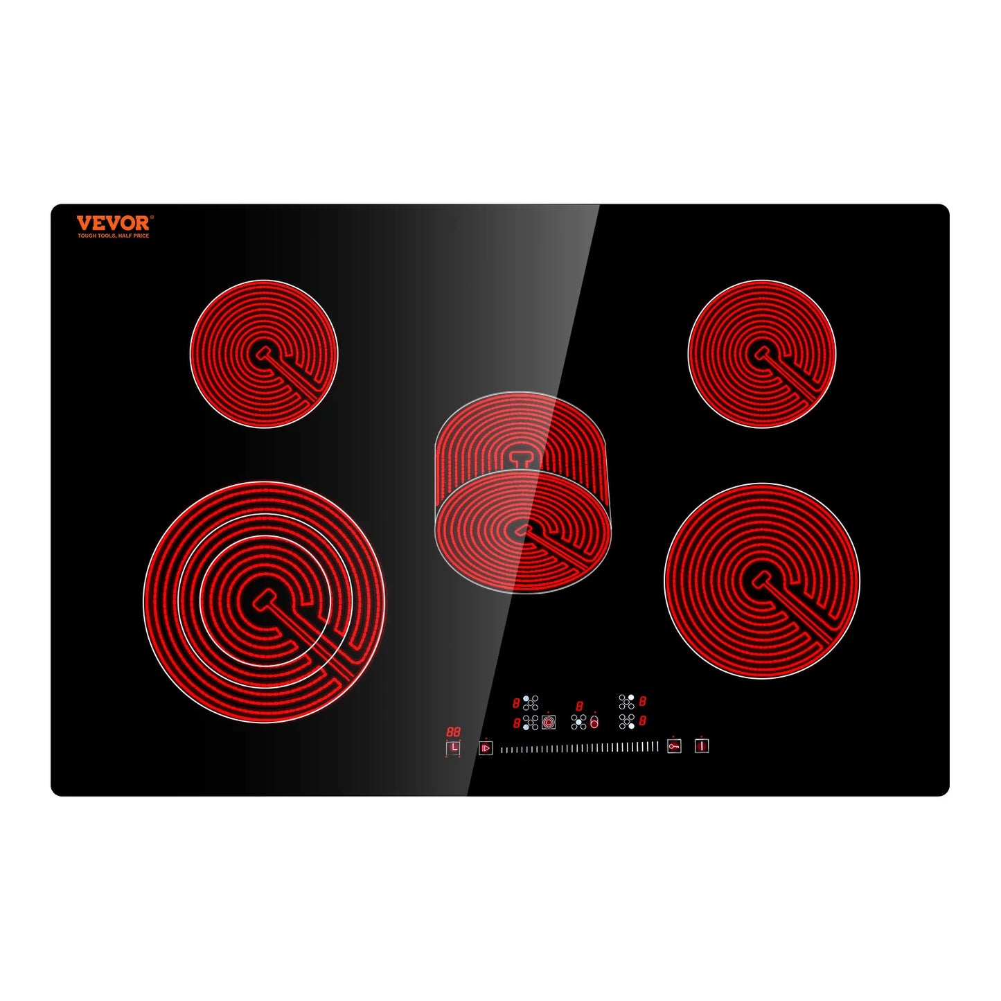 SucceBuy Induction Cooktop 4 Burner Ceramic Glass Electric