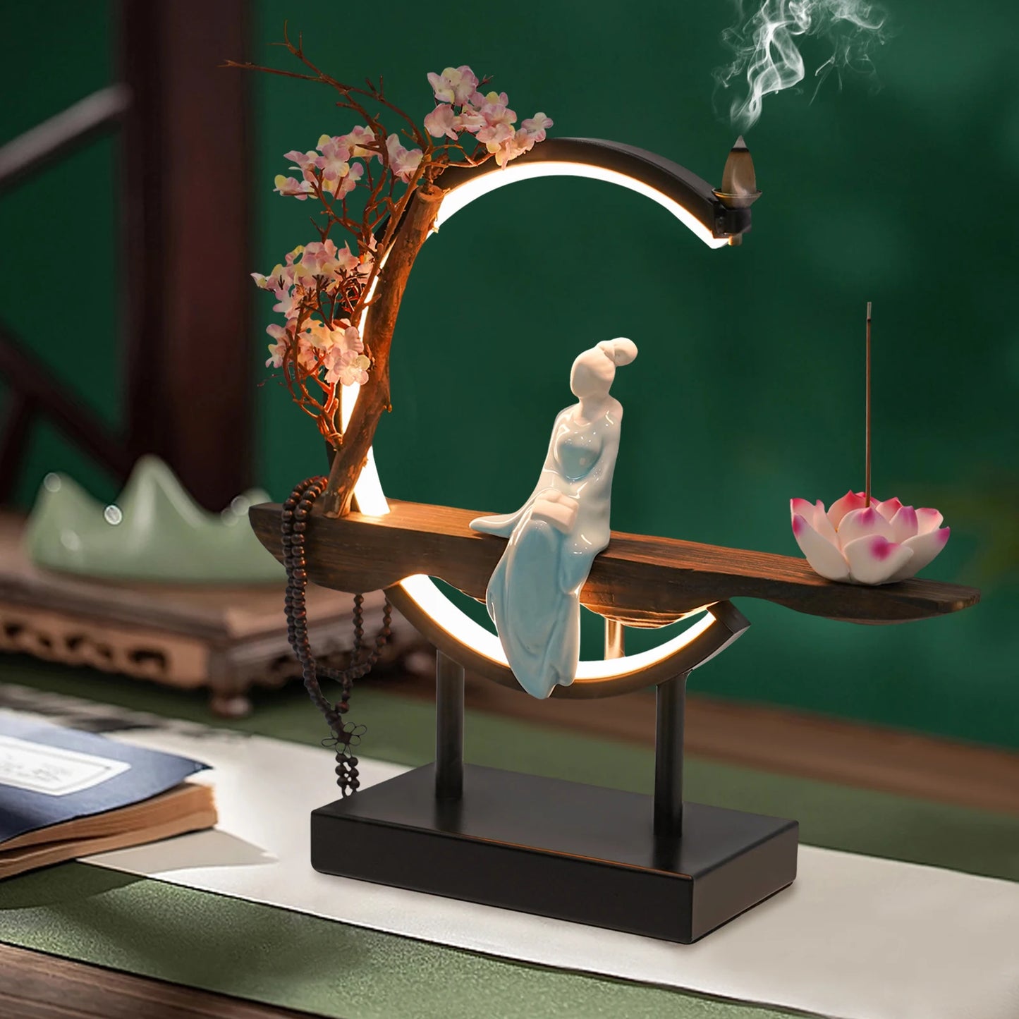 Bymaocar Zen Backflow Incense Burner Set For Living Rooms
