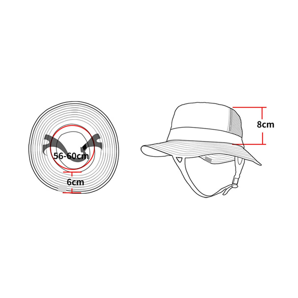 CN Beach Surf Cap Adjustable Breathable Sun Hat for Outdoor