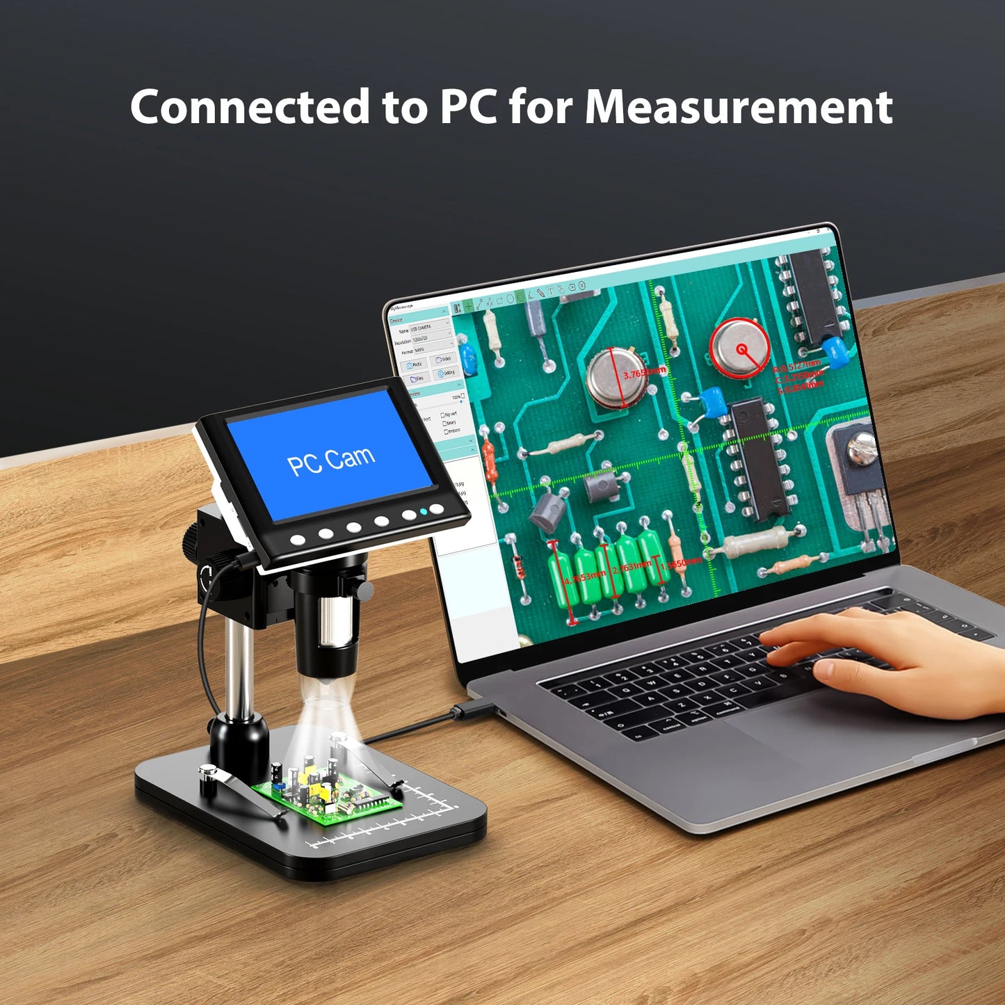 Hayve Digital Microscope 1000X With 8 LEDs PC View Pro