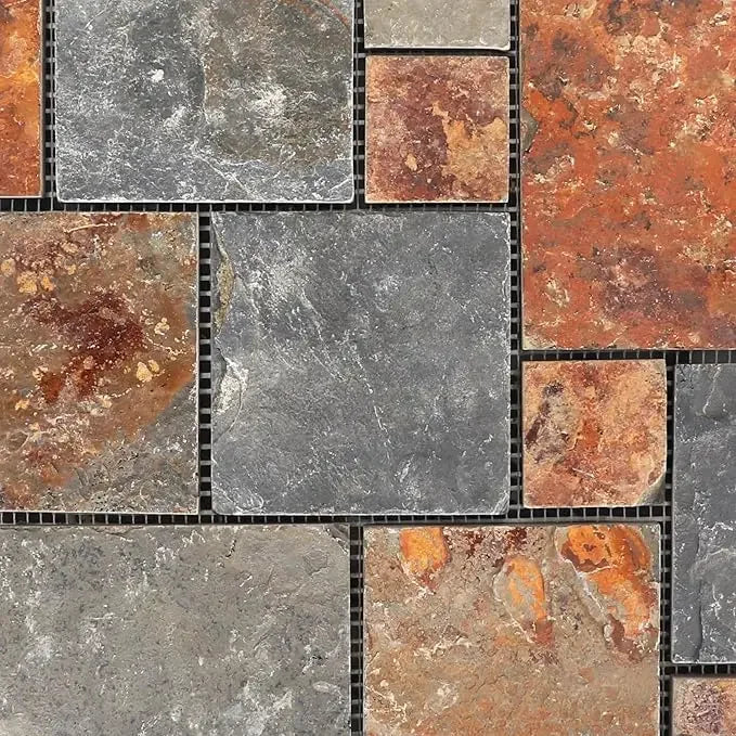 Slate Stone Interlocking Outdoor Patio Tiles 12x12 18 Pack
