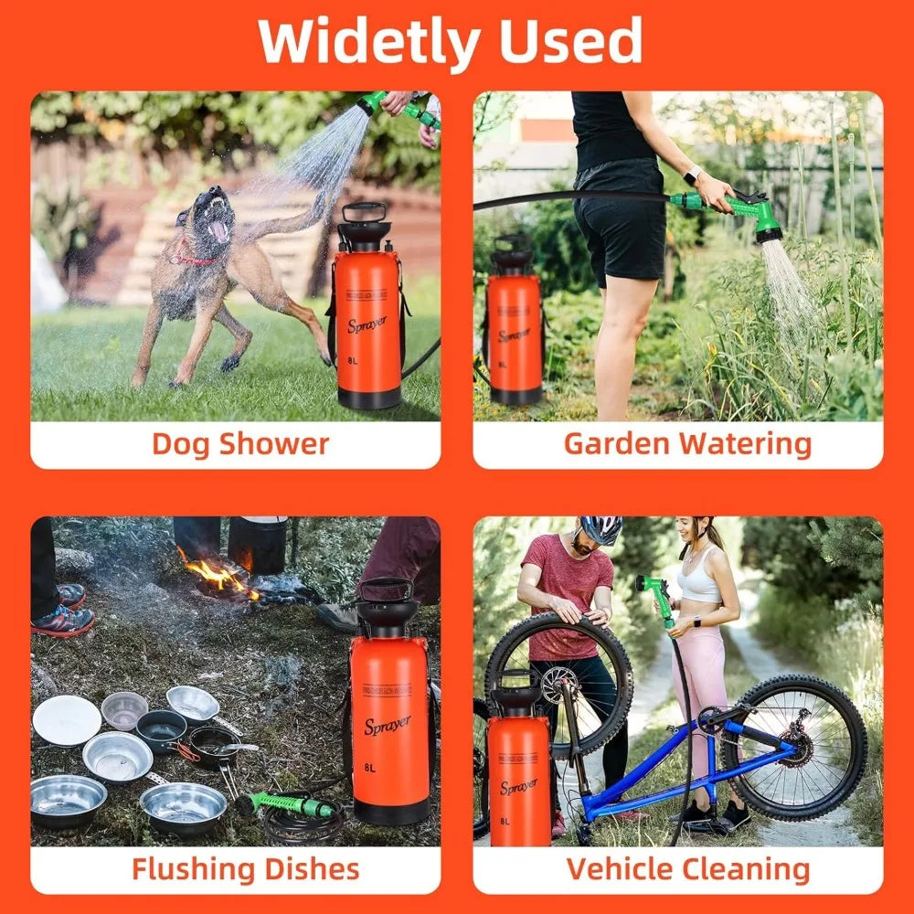 Portable Camping Shower Hand Pressure Rinse Kit for Outdoor Use