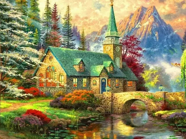 QIZITENG 5D Diamond Painting Landscape Kit Home Decor
