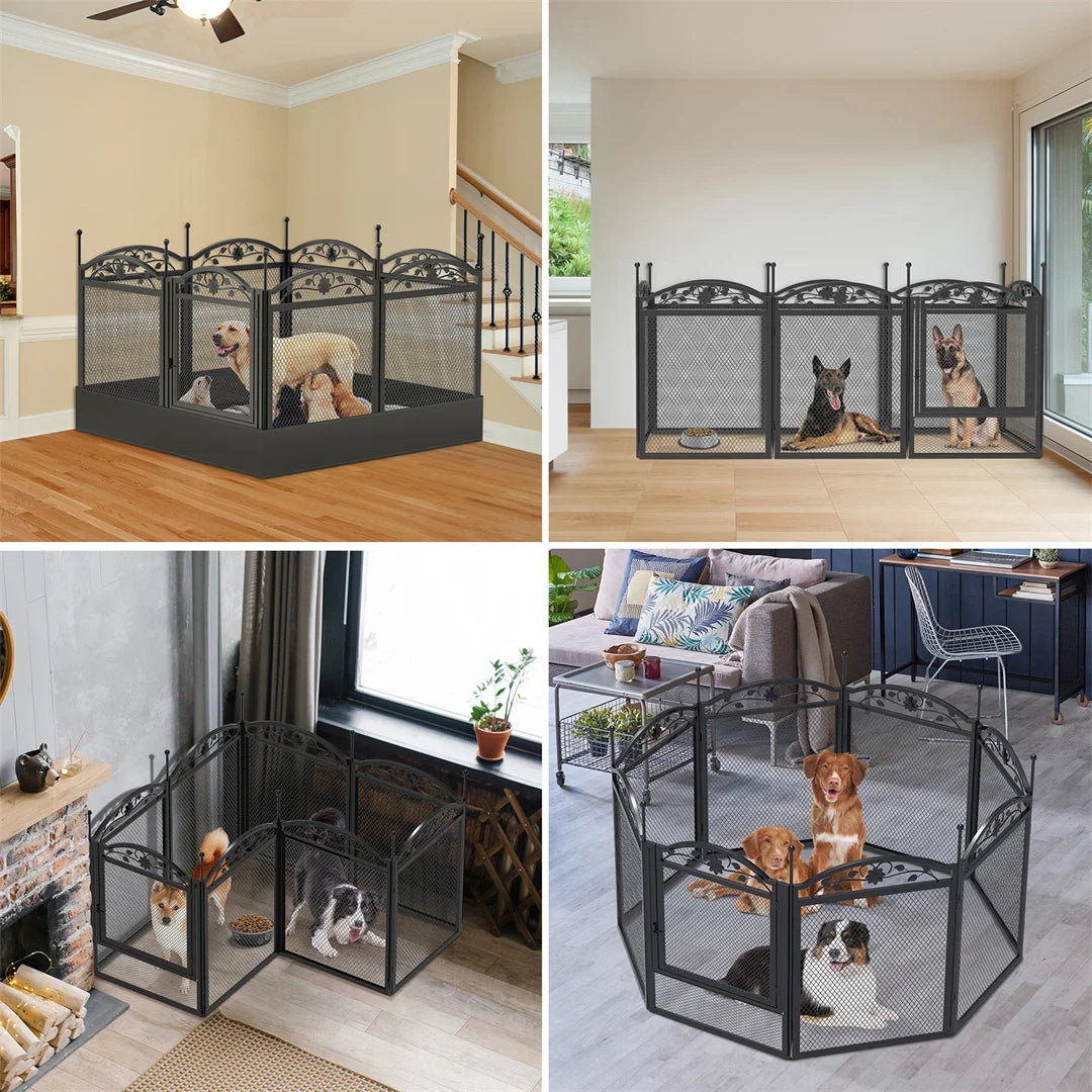BINGOPAW Heavy Duty Dog Playpen Metal Fence With Pad