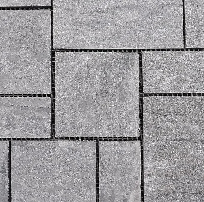 Slate Stone Interlocking Outdoor Patio Tiles 12x12 18 Pack