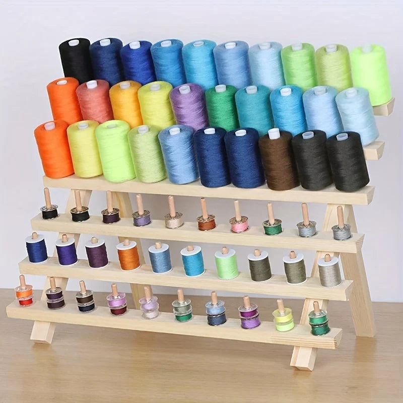 2PCS Wooden Thread Rack for 60 Spools Sewing and Embroidery