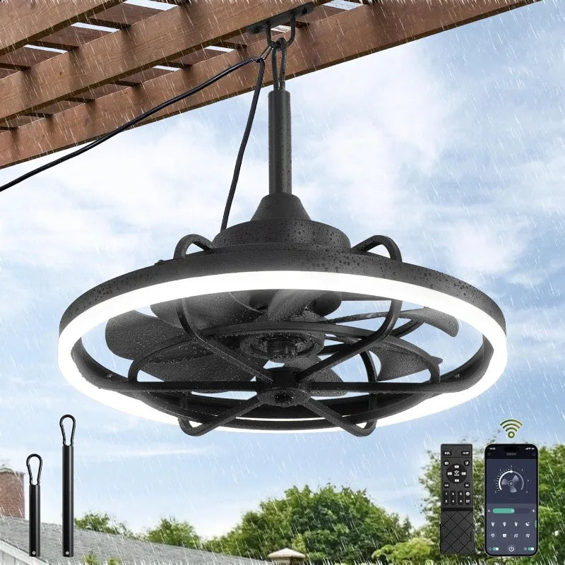 Outdoor Ceiling Fan with Light for Patios and Gazebos