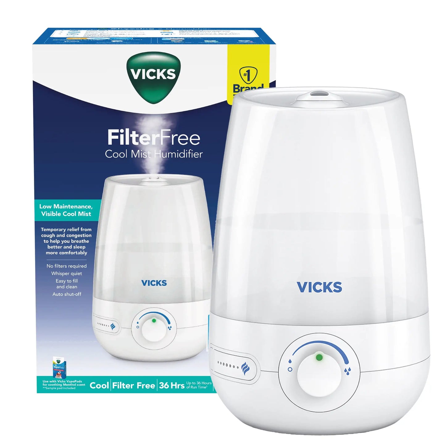 Vicks 1 Gallon Filter Free Cool Mist Humidifier for Home Use