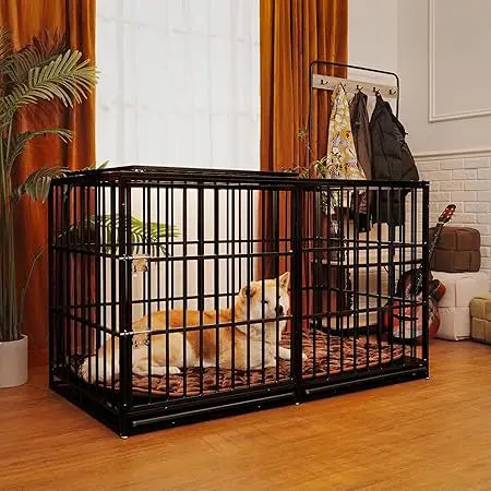 DAFIFY Heavy Duty Dog Crate Indestructible Metal Kennel