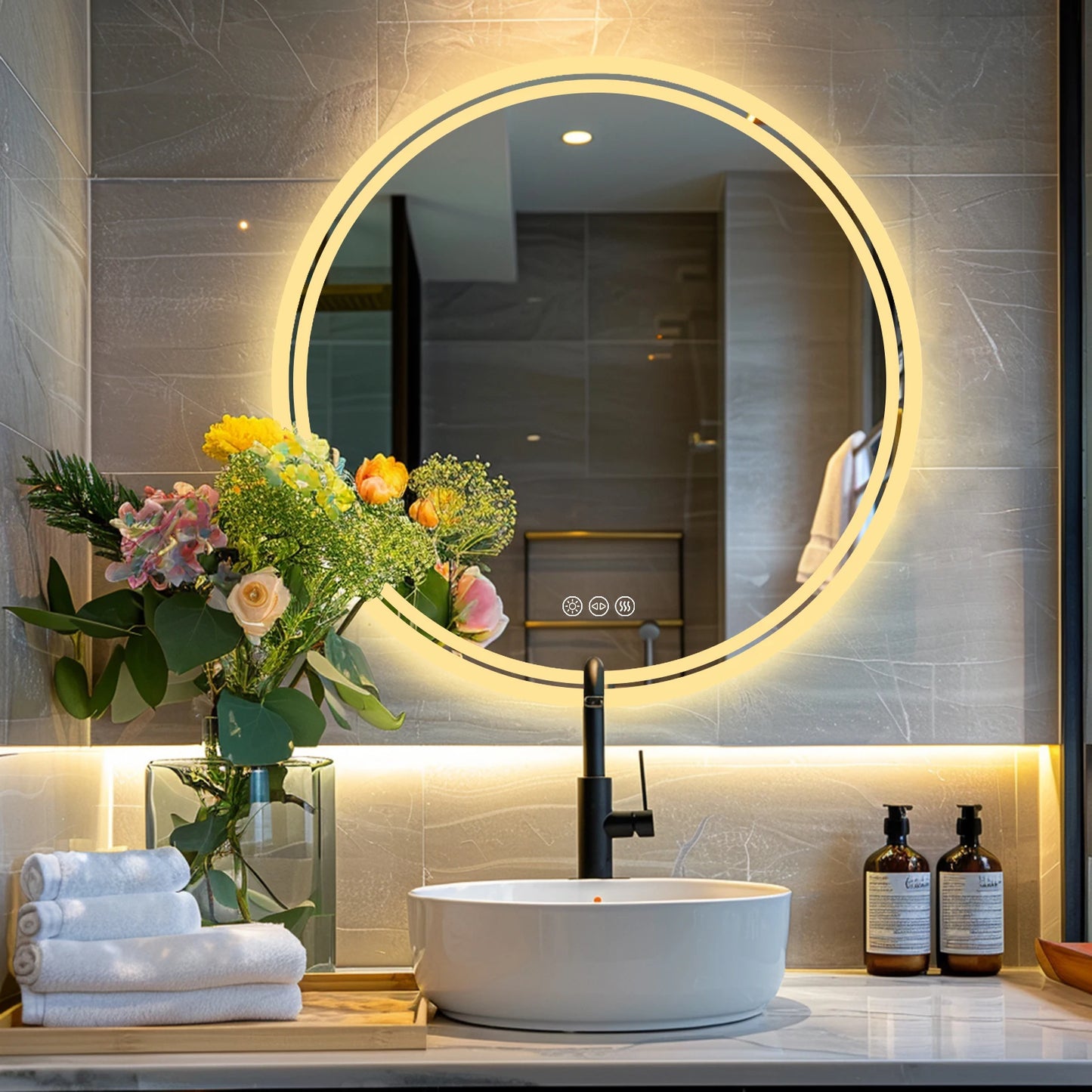 Wisfor Bathroom LED Mirror Backlit 3 Color Change IP65