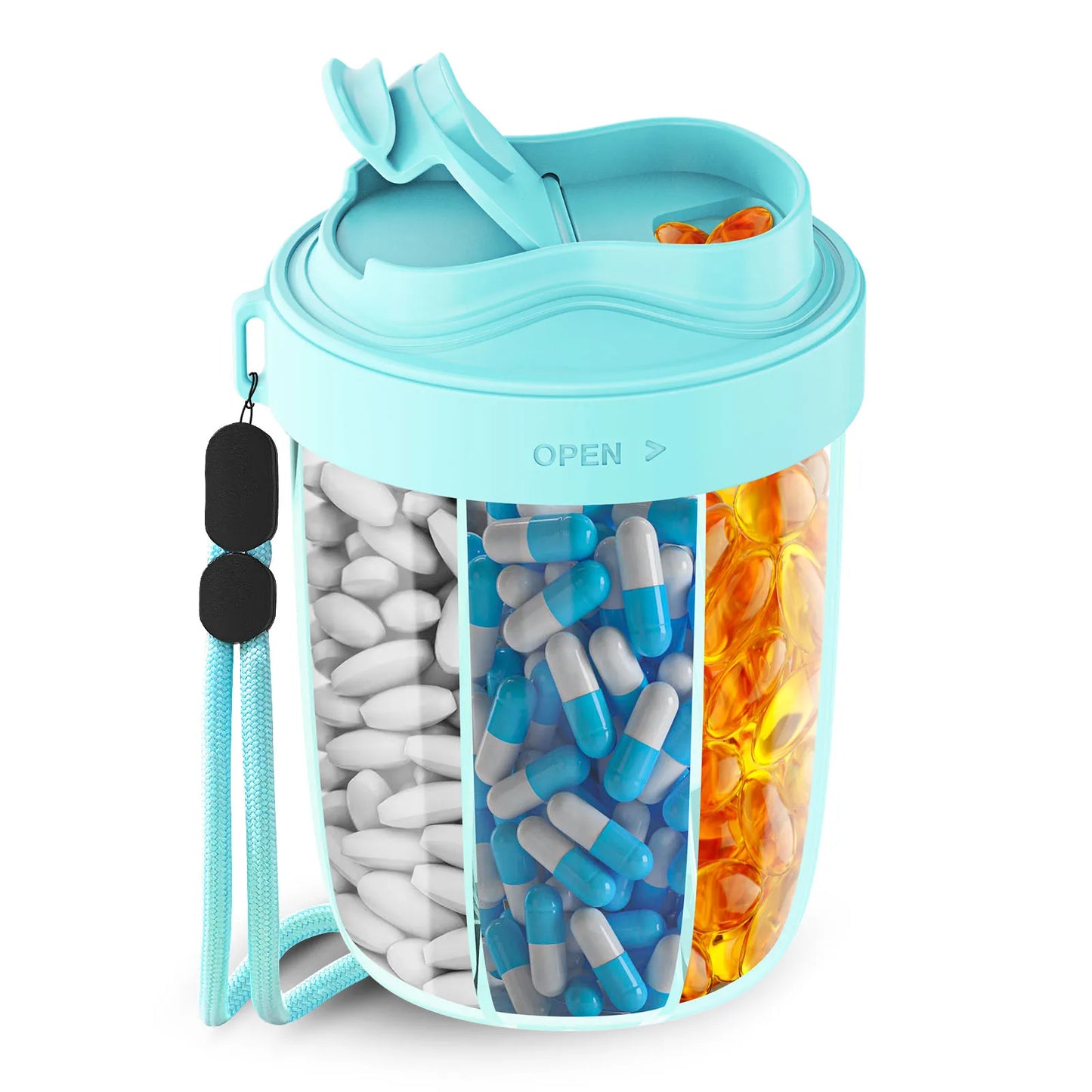 Hign Concerned Pill Organizer Travel Case 7 Compartments