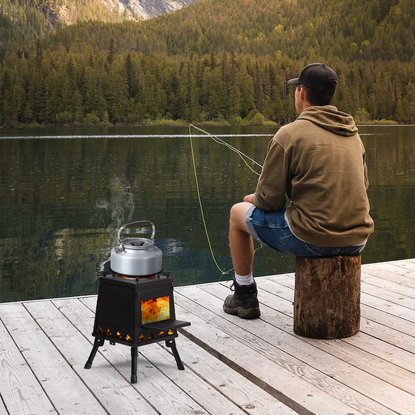 Portable Wood Camping Stove for Outdoor Adventures 27cm x 34cm