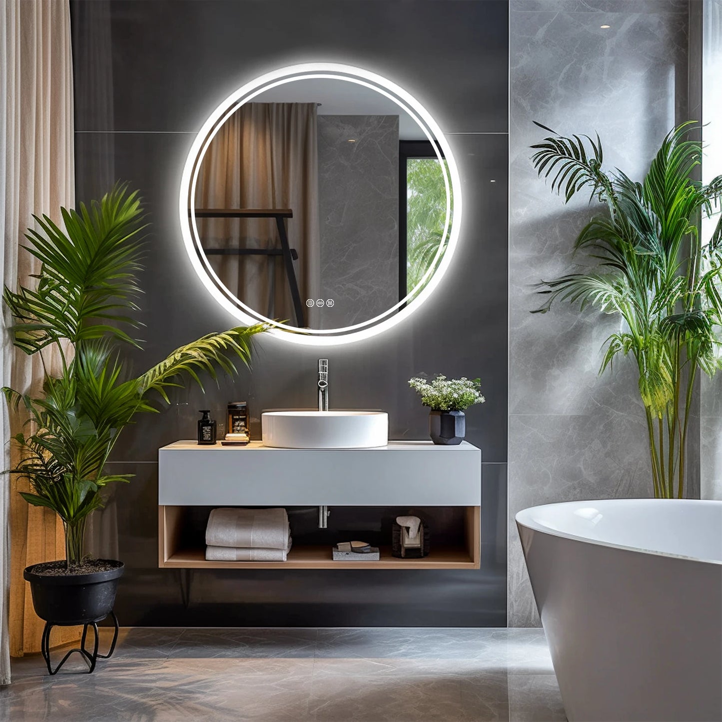 Wisfor Bathroom LED Mirror Backlit 3 Color Change IP65