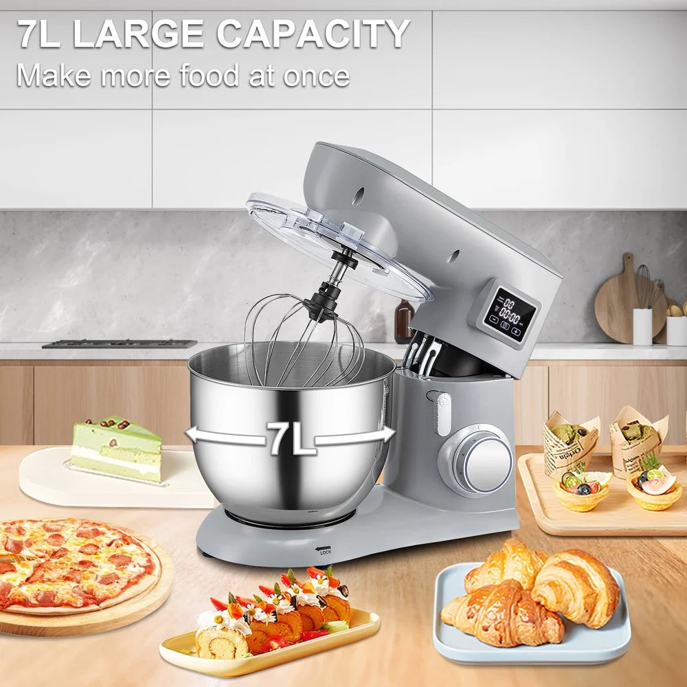 450W Stand Mixer with 7.4Qt Stainless Steel Bowl and LCD Control