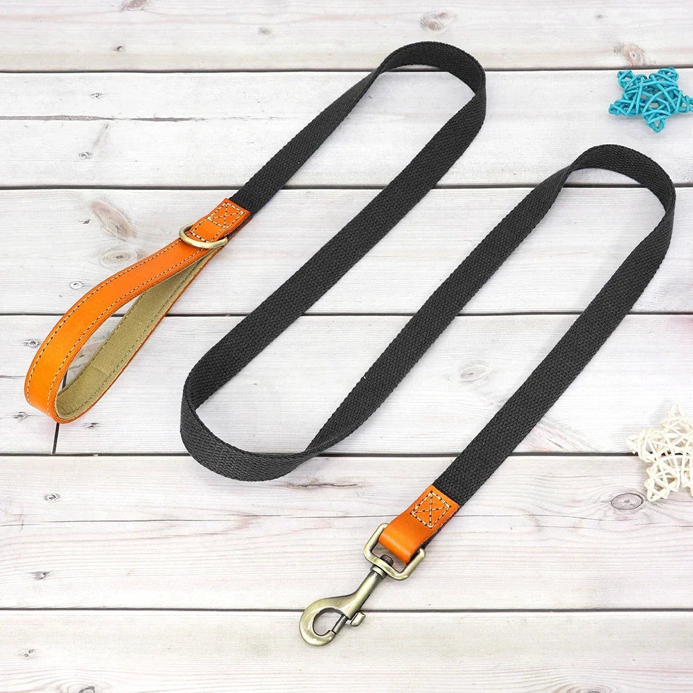 Pet Artist Nylon Custom Dog Collar Leash Set Nameplate
