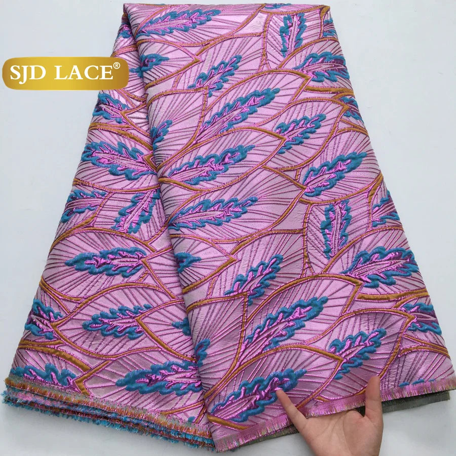 SJD LACA Nigerian Brocade Lace Damask Jacquard Fabrics