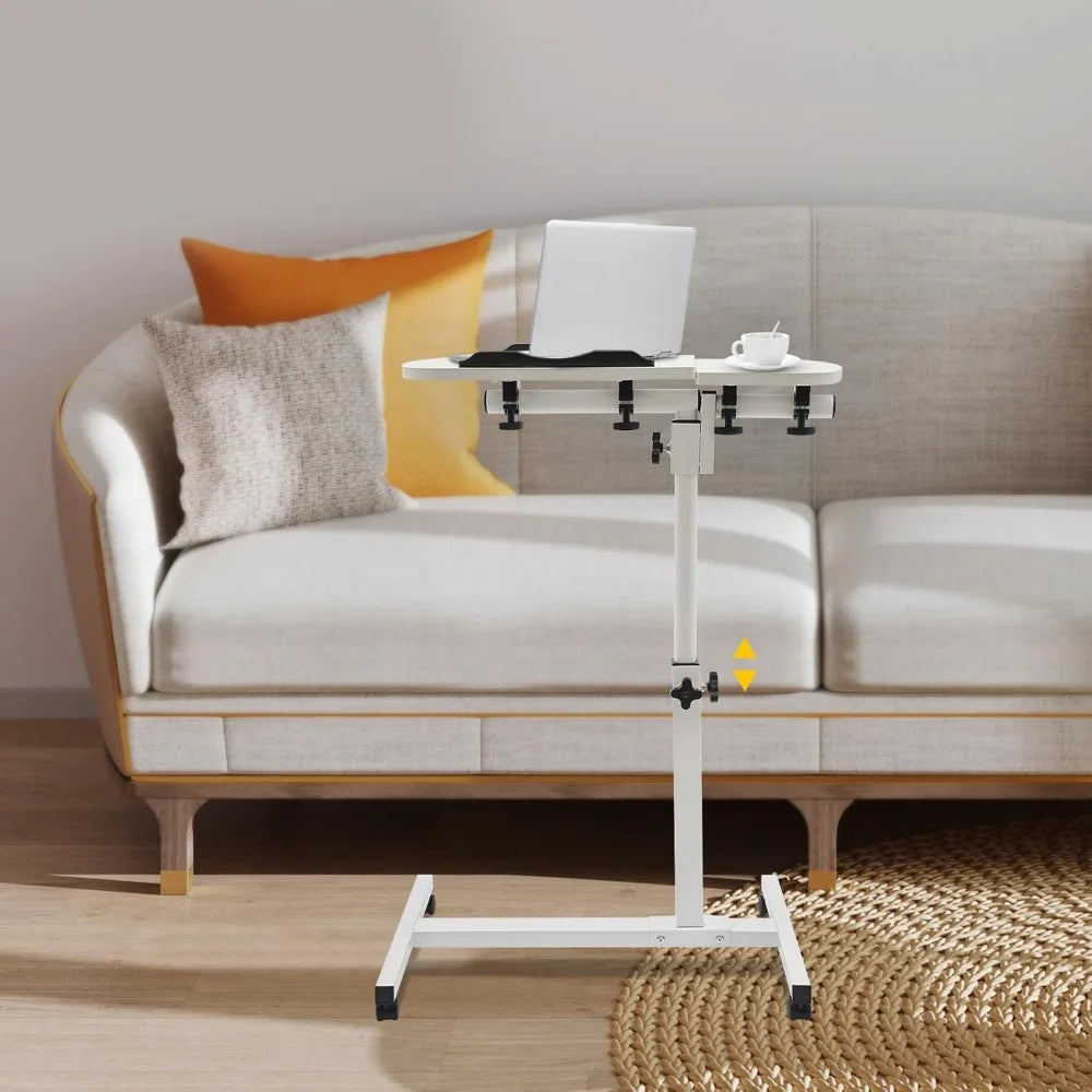 Adjustable Rolling Laptop Table with Wheels Portable Standing Desk