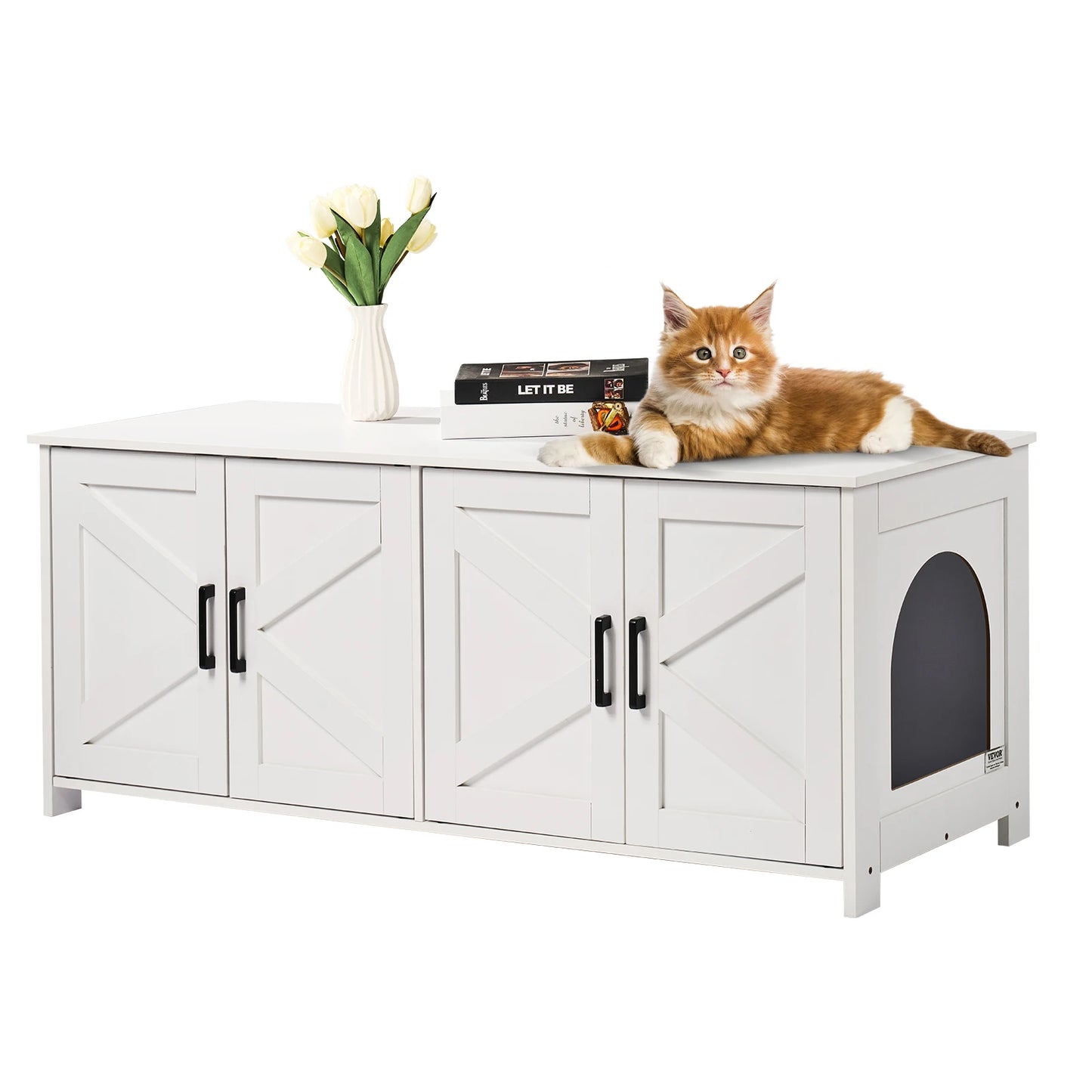SucceBuy Cat Litter Box Enclosure Furniture For Cats